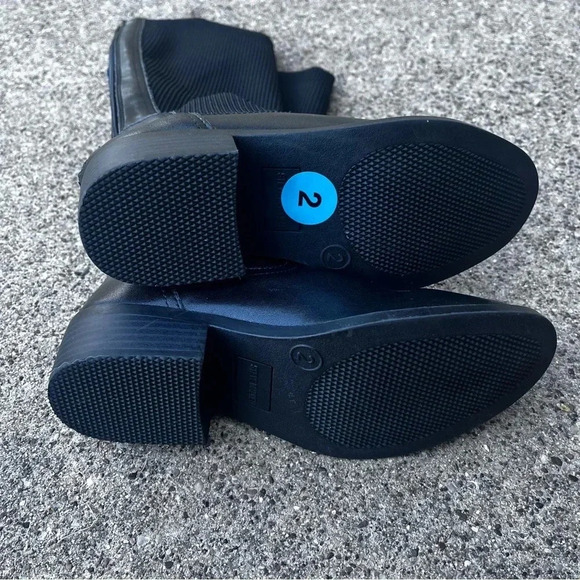 Steve Madden Girl’s J-Elated Black Tall Boot Stretch Calf Leather Black Kids 2 - Picture 9 of 9